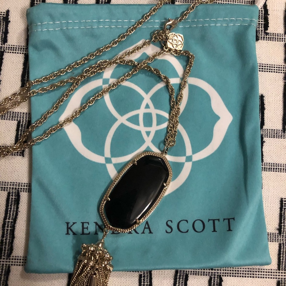 Kendra Scott Rayne Long Pendant Necklace - Black